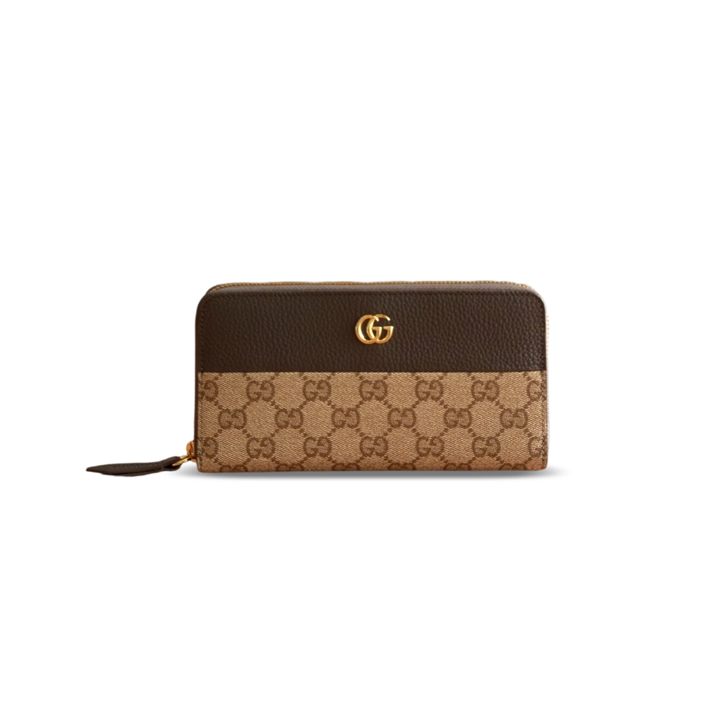 GUCCI BI-COLOR GG MARMONT ZIP AROUND WALLET 456117 (19*10.5*2cm)